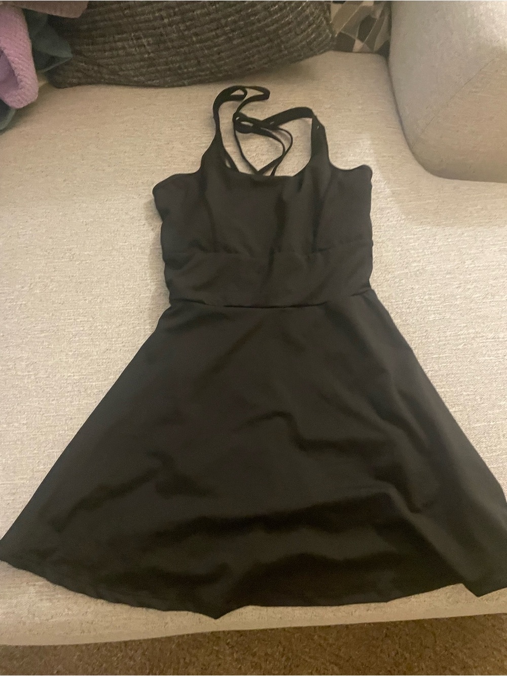SHEIN Black Strappy A-Line Mini Dress